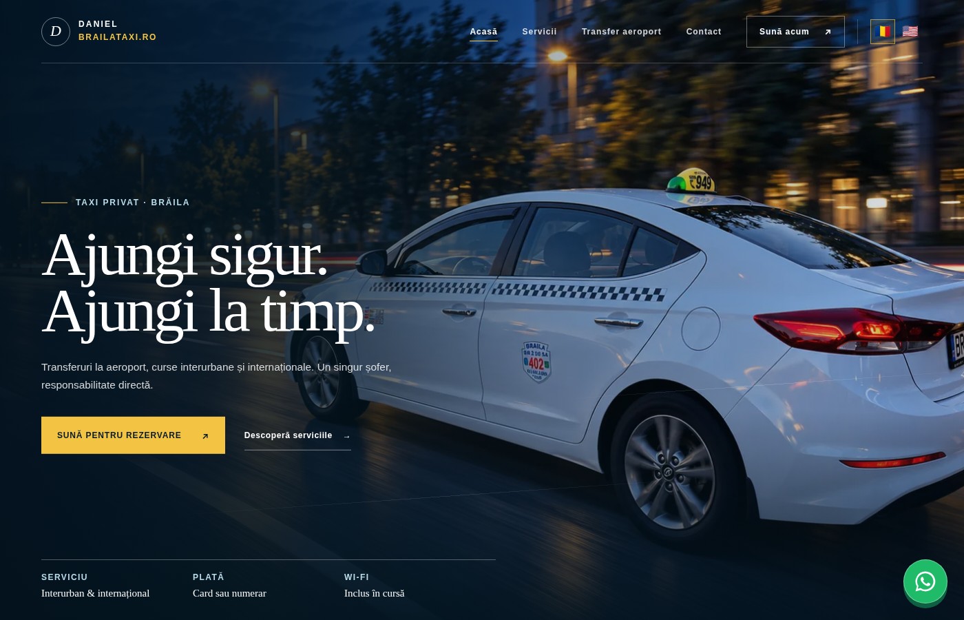BrailaTaxi website homepage